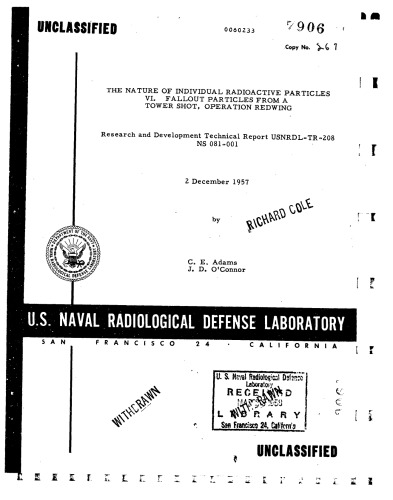 Fallout Particles - Operation Redwing - US Navy RDL