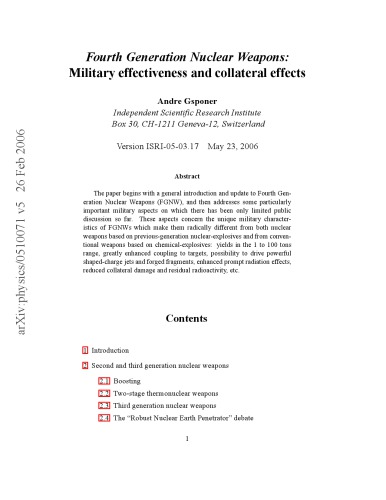 Fourth Generation Nuclear Weapons