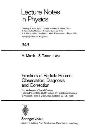 Frontiers of Particle Beams - Observation, Diag., Corr. [LNP 0343]