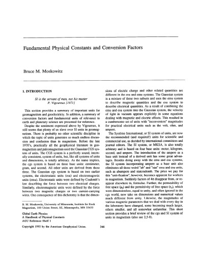 Fundamental Physical Constants, Conversion Factors (geophysical) [short article]