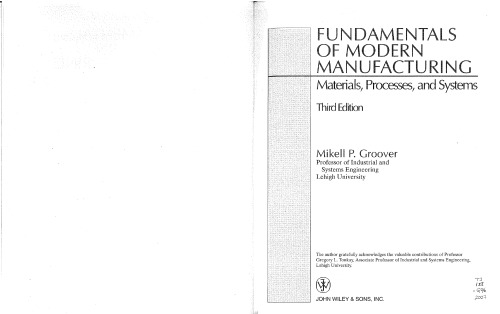 Funds of Modern Mfg - Materials, Processes and Systems