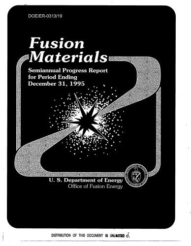 Fusion Reactor Materials [Semi-Annual Rpt Dec 31, 1995]