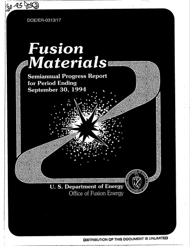 Fusion Reactor Materials [Semi-Annual Rpt Sep 30, 1994]