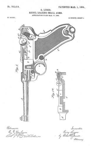 G. Luger, Recoil Loading Small Arms [Patent Doc.]