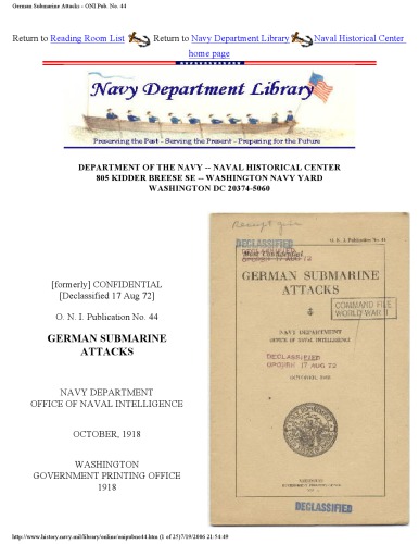 German Submarine Attacks [website capture]