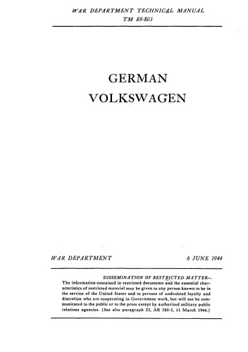 German Volkswagen (Mil. manual) [TM E9-803]