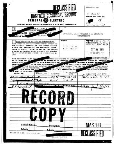 Graphite Contraction (tech data) [declassified]