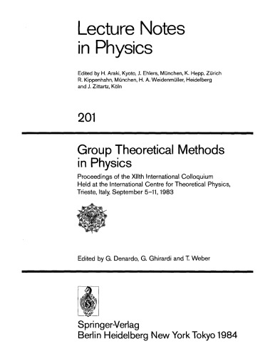 Group Theoretical Methods in Physics [12th Int'l Colloq.]