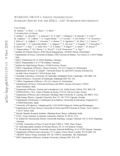 HERA - LHC Workshop Proceedings [Working Grp I - Parton Distributions]