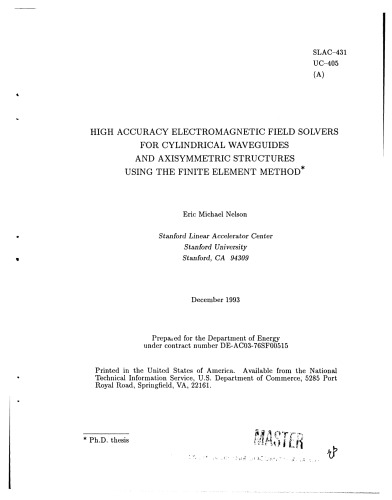 High-Accuracy E-M Field Solvers for Cyl. Wavegd Using Finite Elem. Meth.