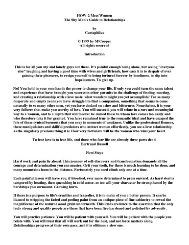 How-2 Meet Women The Shy Man's Guide To Relationships - Cartaphilus