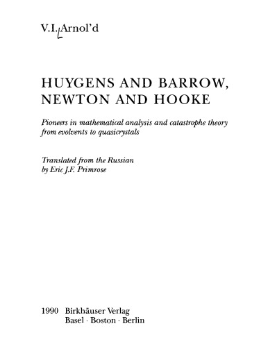 Hyugens and Barrow, Newton and Hooke