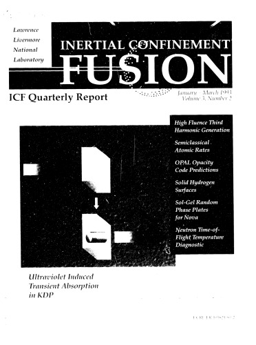 Inertial Confinement Fusion [quarterly rpt Jan-Mar 1993]