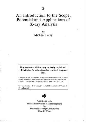 Introduction to the Scope, Power and Applications of X-ray Analysis [short article]