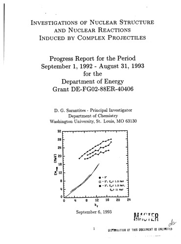 Investig. of Nucl Struct, Reactions via Complex Projectiles [Sep 92 - Aug 93 prog rpt]