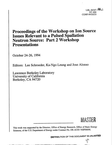 Ion Source Issues Rel to Pulsed Spallation Neut Src [Part 2 - wkshp presens]