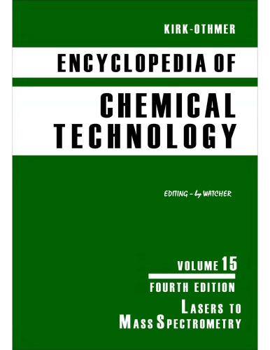 Kirk-Othmer Encyclopedia of Chemical Technology [Vol 15]