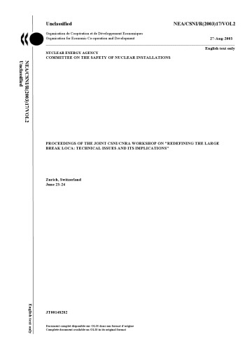Large Break LOCA [proceedings] Vol 2 (csni-r2003-17-vol2)