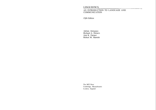 Linguistics - An Intro to Language and Comm.