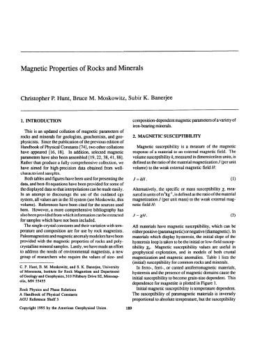 Magnetic Properties of Rocks and Minerals [short article]