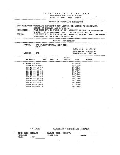 md80 flight manual - Continental Airlines