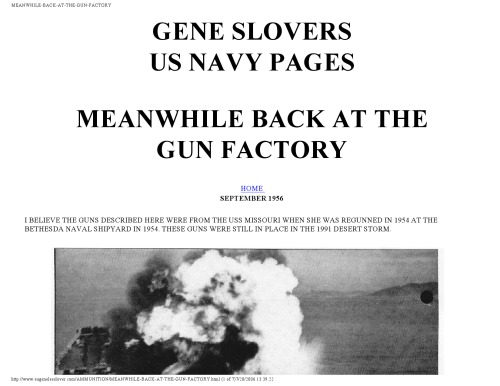 Meanwhile Back at the Gun Factory [website capture]