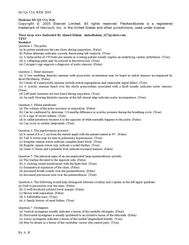 Medicine MCQS via Web