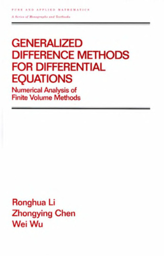 Generalized difference methods for differential equations: numerical analysis of finite volume methods