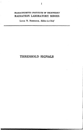 MIT RadLab {complete set} Vol 24 - Threshold Signals