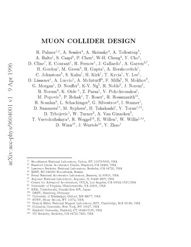 Muon Collider Design [lg article]