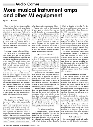 Musical Instrument Amplifier Servicing [short article]