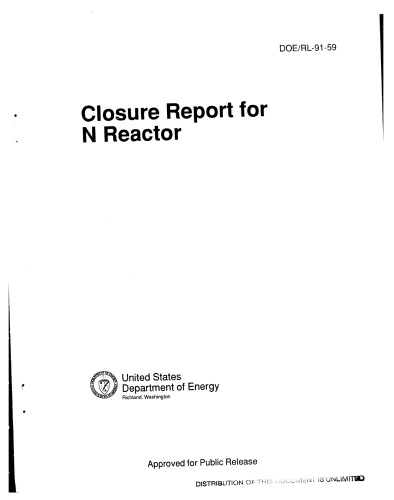 N Reactor - Closure report