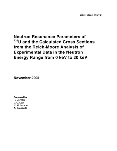 Neutron Resonance Parameters of U-238 and Cross Sections [0 keV - 20 keV)