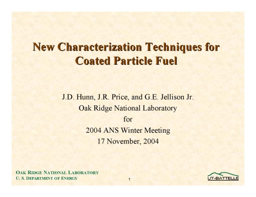New Characterization Techniques for Coated-Particle [nuclear] Fuel [pres. slides]