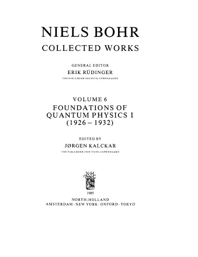 Foundations of Quantum Physics I (1926–1932)
