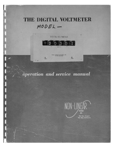 Non-Linear Systems 519-P Digital Voltmeter