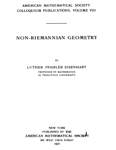 Non-Riemannian Geometry