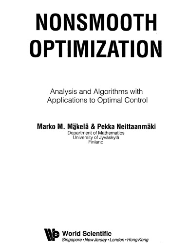 Nonsmooth Optimization - Anal., Algs With Applns to Optimal Ctl