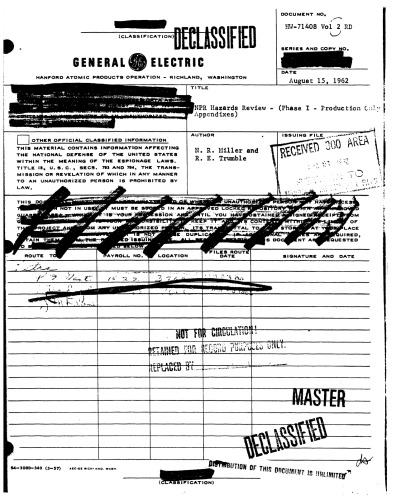 NPR Reactor Hazards Review (detailed) Phase I [Declassified]