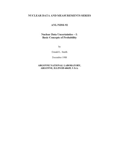 Nuclear Data Uncertainties - I basic aspects of probability