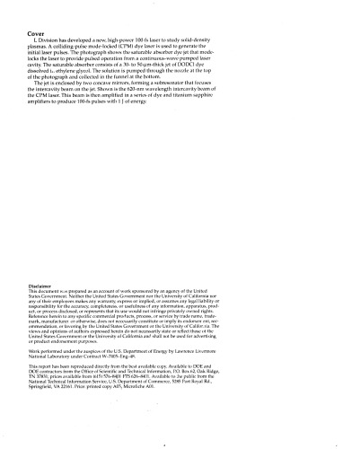 Nuclear Test-Experimental Science [annual report]