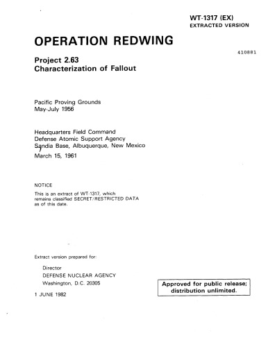 Op. REDWING - Characterization of Fallout - DNA