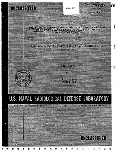 Oper. Redwing - Properties of Fallout Collected - US Navy RDL