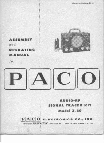 PACO Model Z-80 Audio-RF Signal Tracer