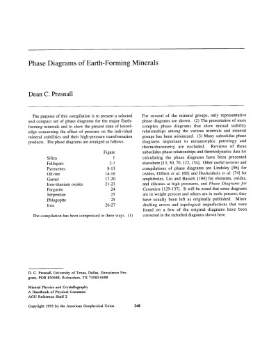 Phase Diagrams of Earth-Forming Minerals [short article]