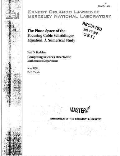 Phase-Space of Focusing Cubic Schrodinger Eqn - Numerical Study [thesis]