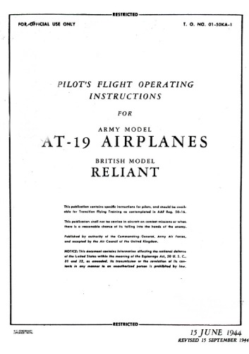 Pilot's Flight Oper. Instructions
