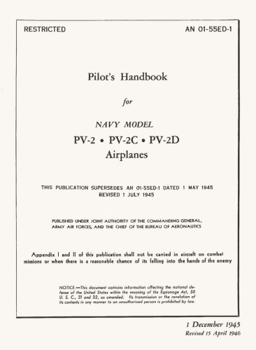 Pilot's Handbook - Navy PV-2, 2C, 2D [AN 01-55ED-1]