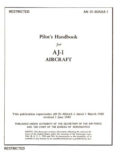 Pilot's Handbook AJ-1 (Savage) Aircraft [AN 01-60AAA-1