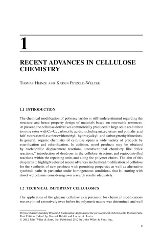 Polysaccharide Bldg. Blocks - A Sustbl. Appr. to Dev. of Renwbl. Biomtls.
